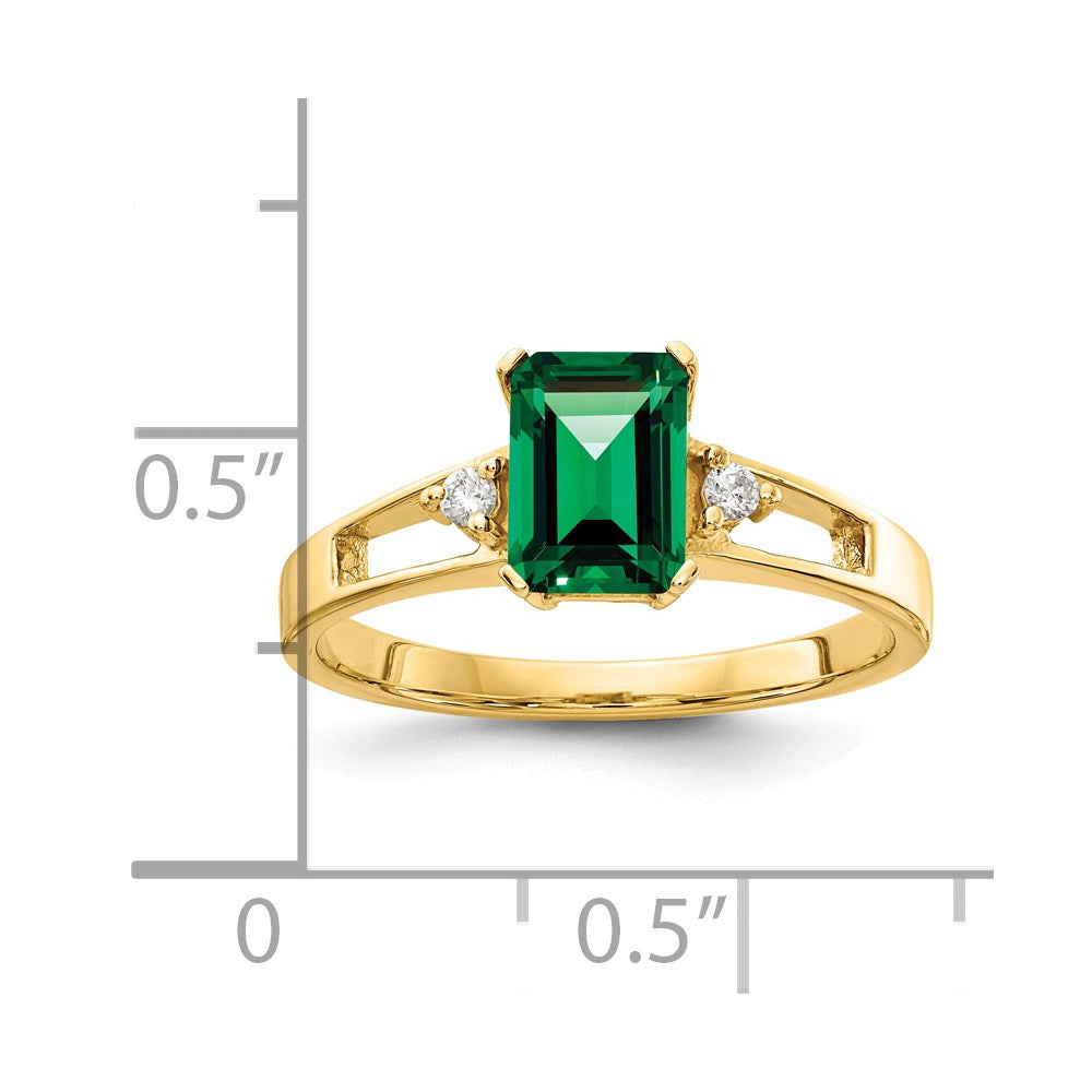 14k 7x5mm Emerald Cut Mount St. Helens VS Diamond ring