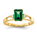 14k 7x5mm Emerald Cut Mount St. Helens AAA Diamond ring