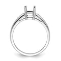 14k White Gold 4mm Princess Gemstone Ring Mounting