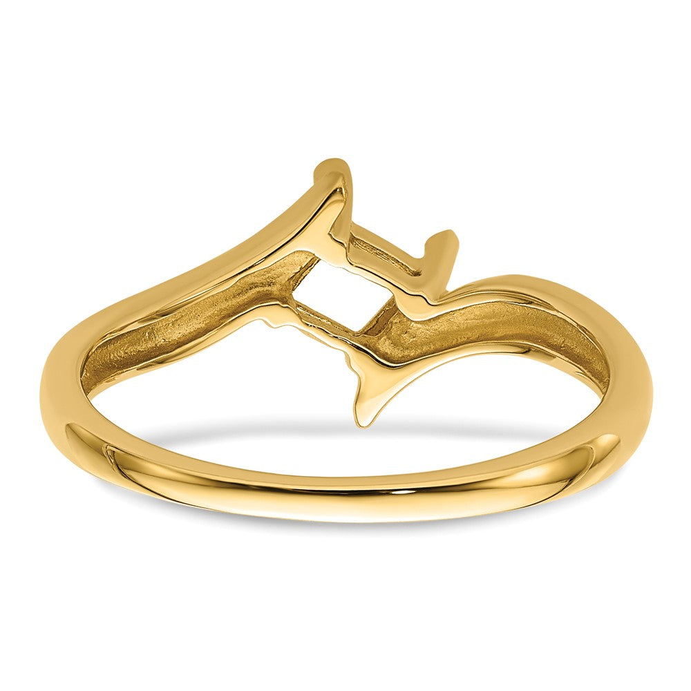 14k 4mm Princess Gemstone Ring Mounting