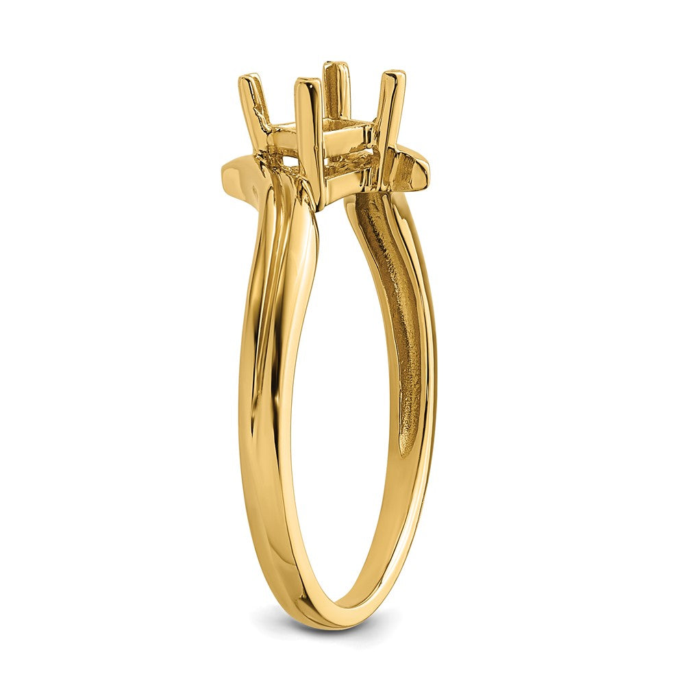 14k 4mm Princess Gemstone Ring Mounting
