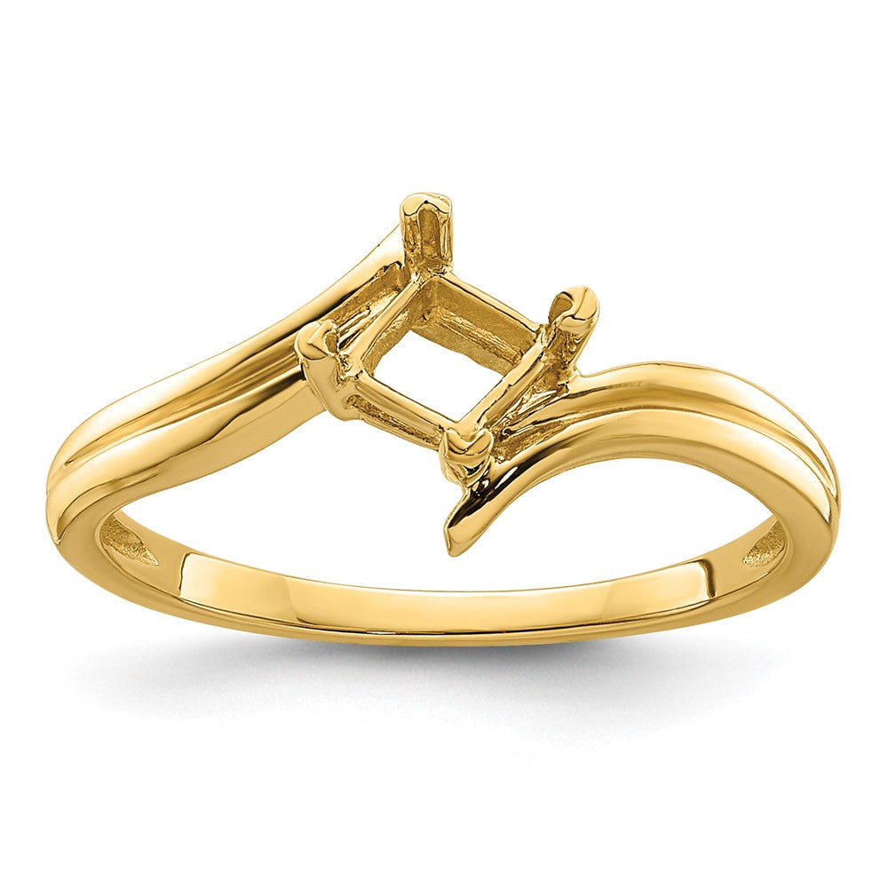 14k 4mm Princess Gemstone Ring Mounting