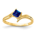 14k 4mm Princess Cut Sapphire ring