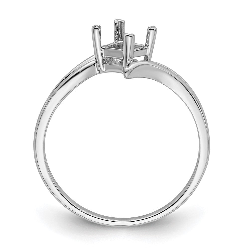 14k White Gold 4mm Princess Gemstone Ring Mounting