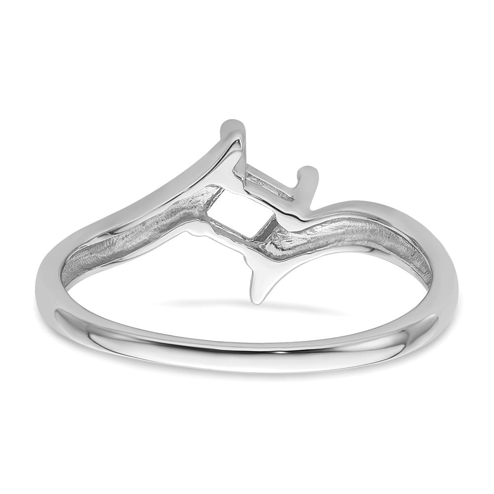 14k White Gold 4mm Princess Gemstone Ring Mounting