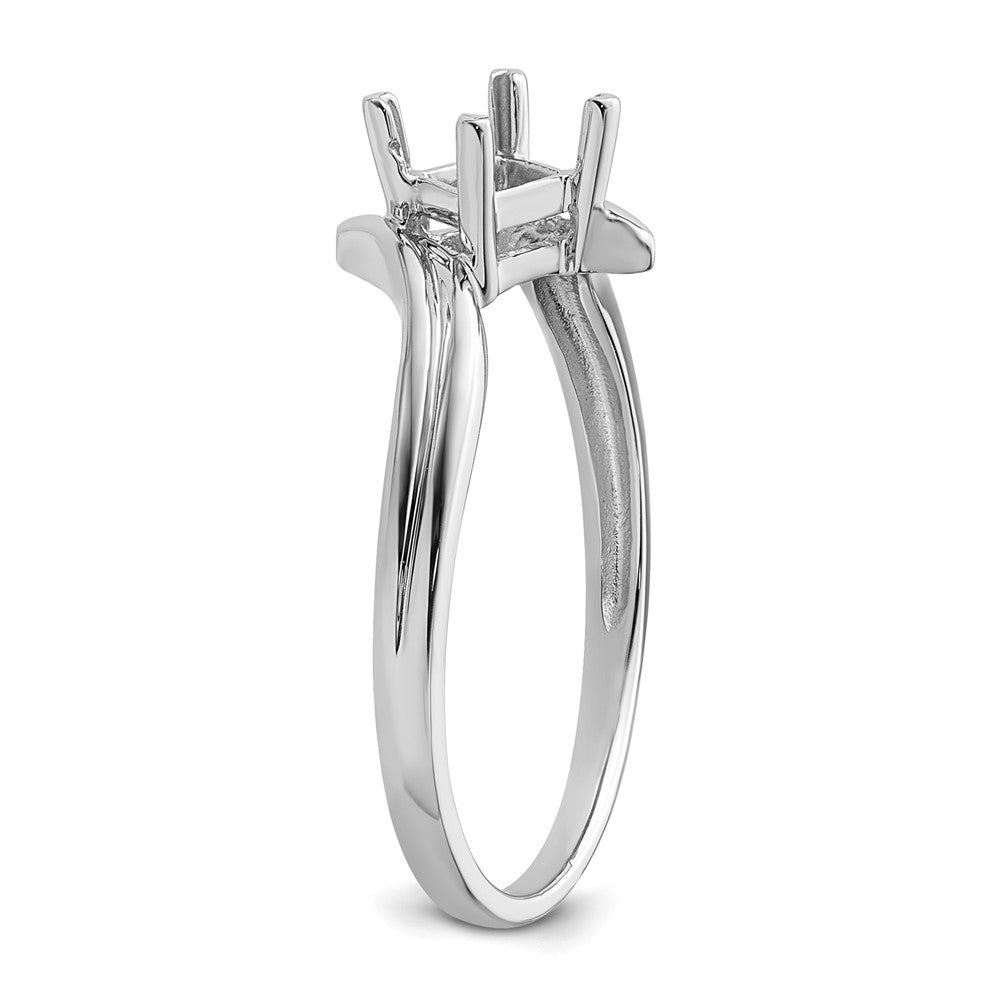 14k White Gold 4mm Princess Gemstone Ring Mounting