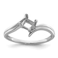 14k White Gold 4mm Princess Gemstone Ring Mounting