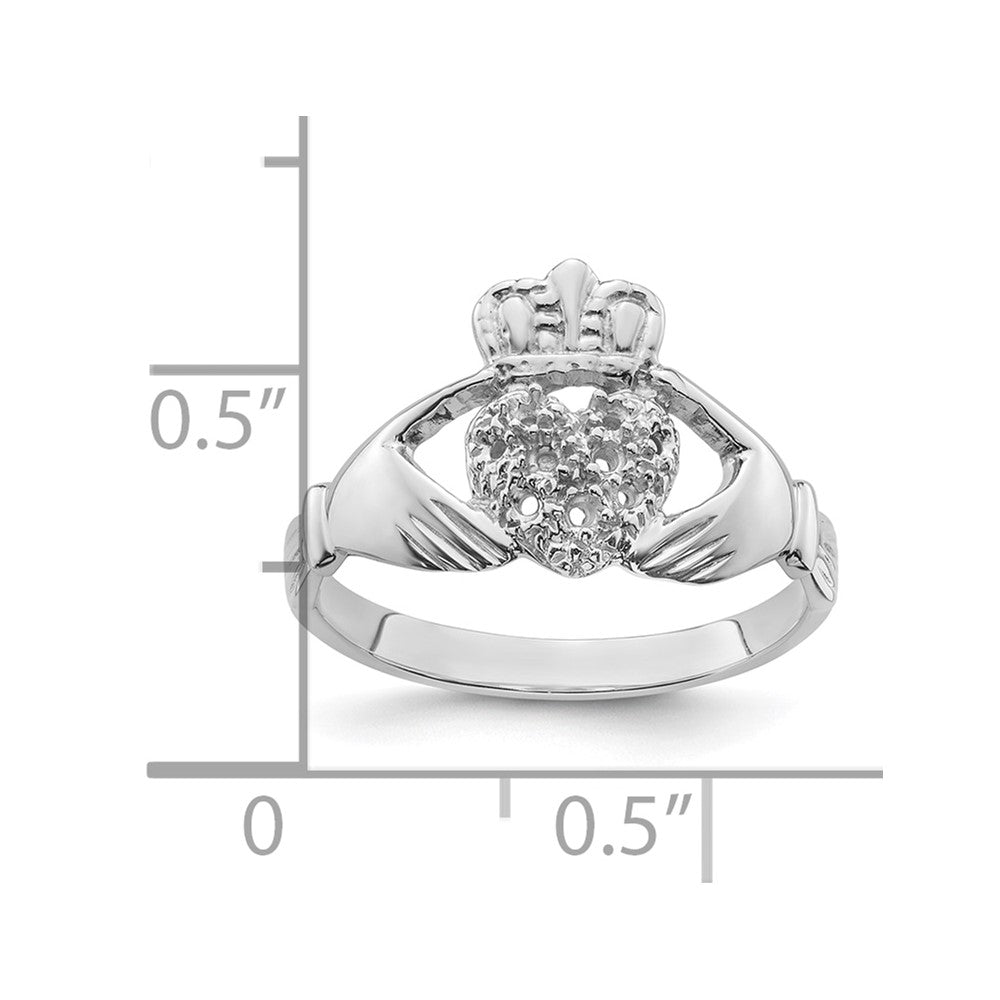 14k White Gold Claddagh Ring Mounting