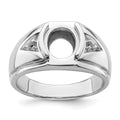 14k White Gold Men's Open Back Band Mounting