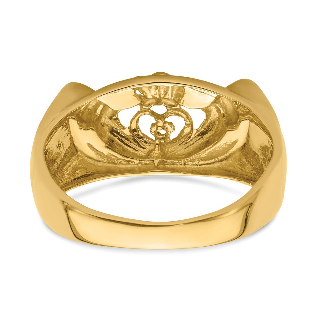 14k White Gold Men's Claddagh Band Mounting