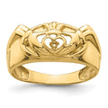 14k White Gold Men's Claddagh Band Mounting