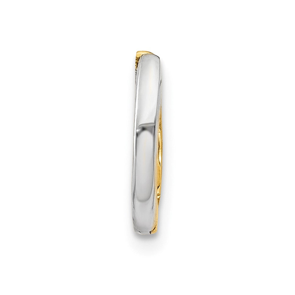Single 14k Two-tone Mini 1.35mm Round Hinged Hoop Earring