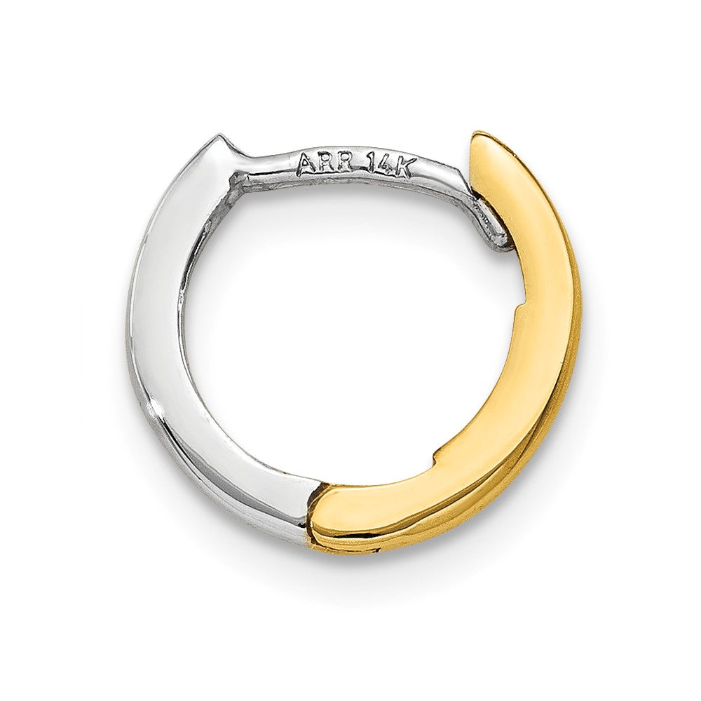 Single 14k Two-tone Mini 1.35mm Round Hinged Hoop Earring