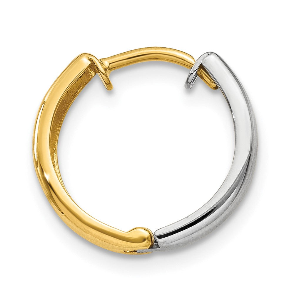 Single 14k Two-tone Hinged Hoop Earring