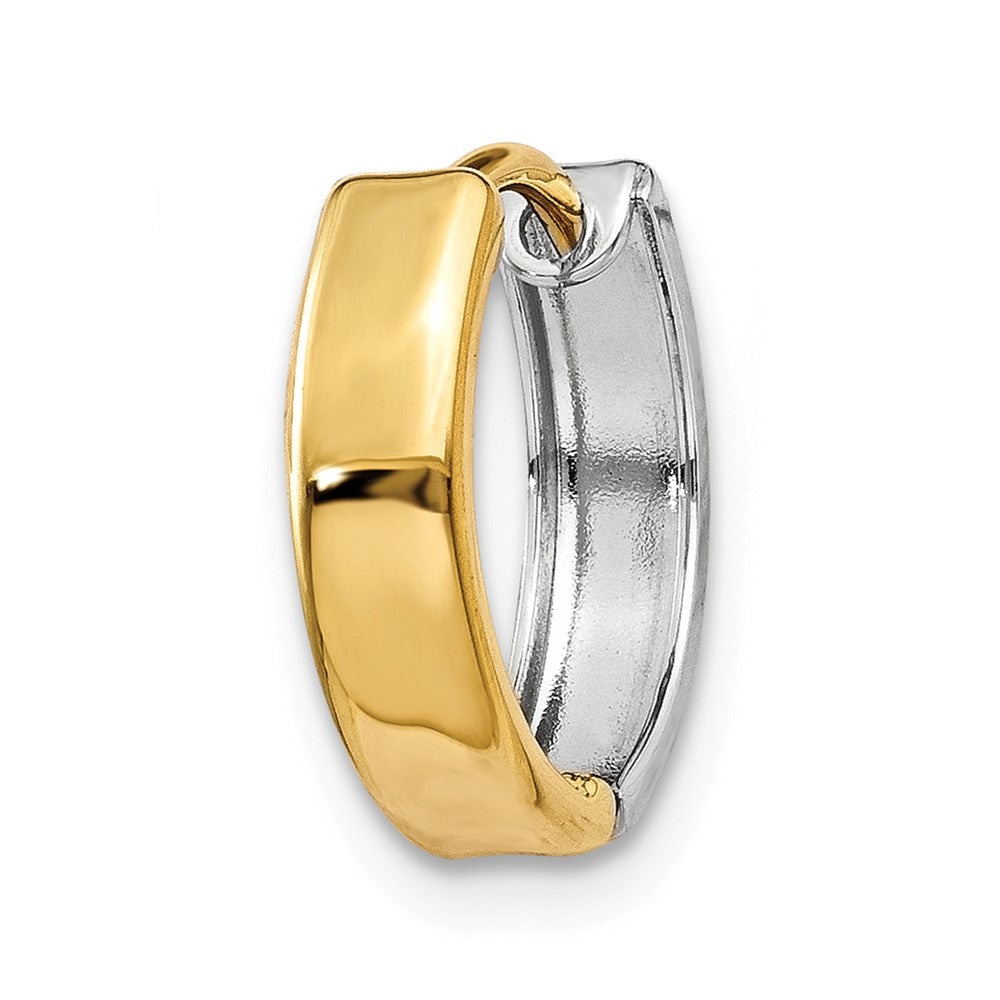 Single 14k Two-tone Hinged Hoop Earring