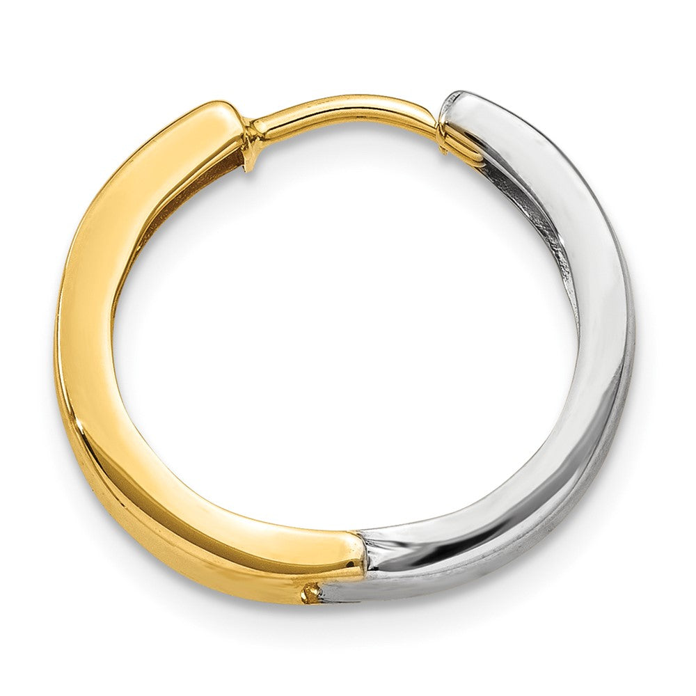 Single 14k Two-tone Hinged Hoop Earring
