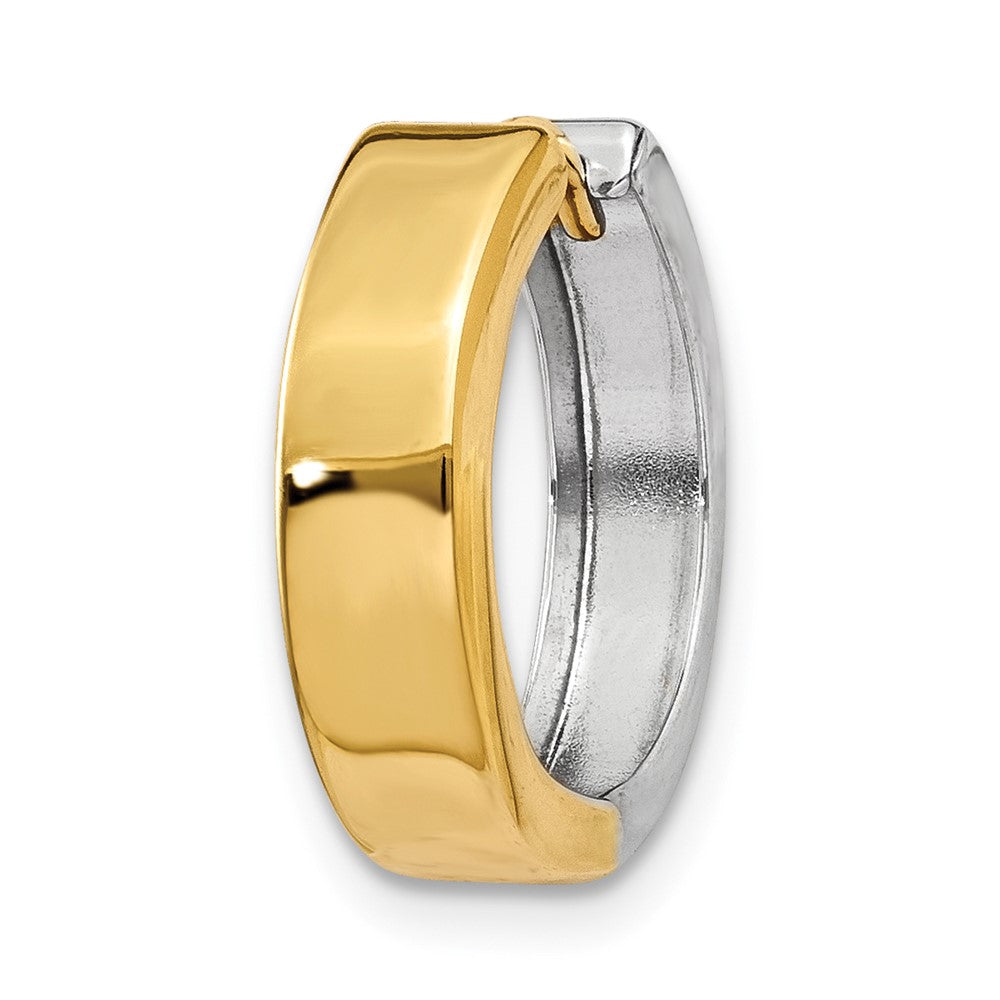 Single 14k Two-tone Hinged Hoop Earring
