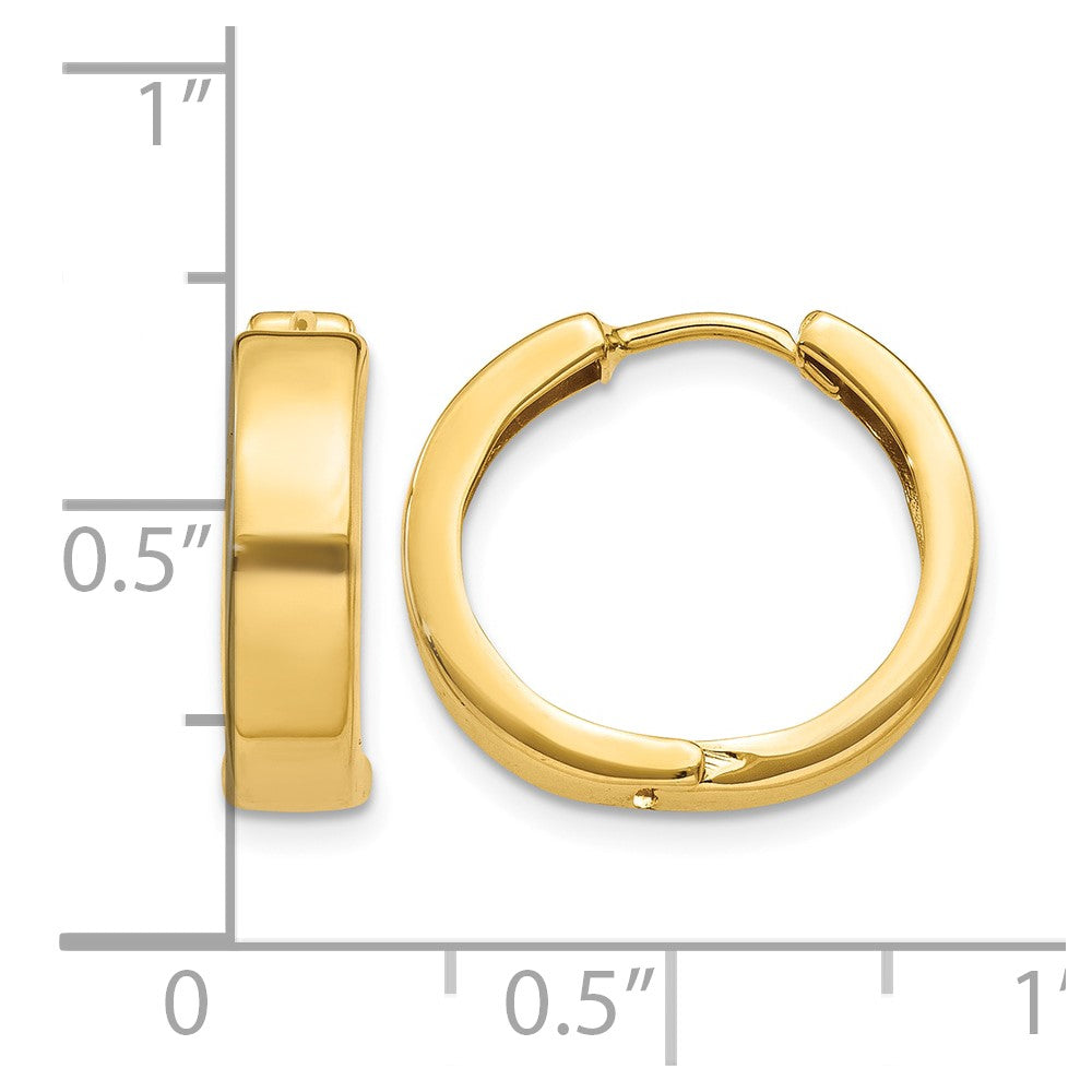 14k Round Hinged Hoop Earrings