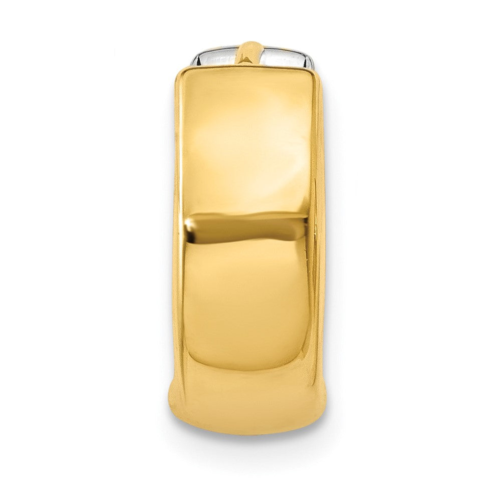 Single 14k Two-tone Hinged Hoop Earring