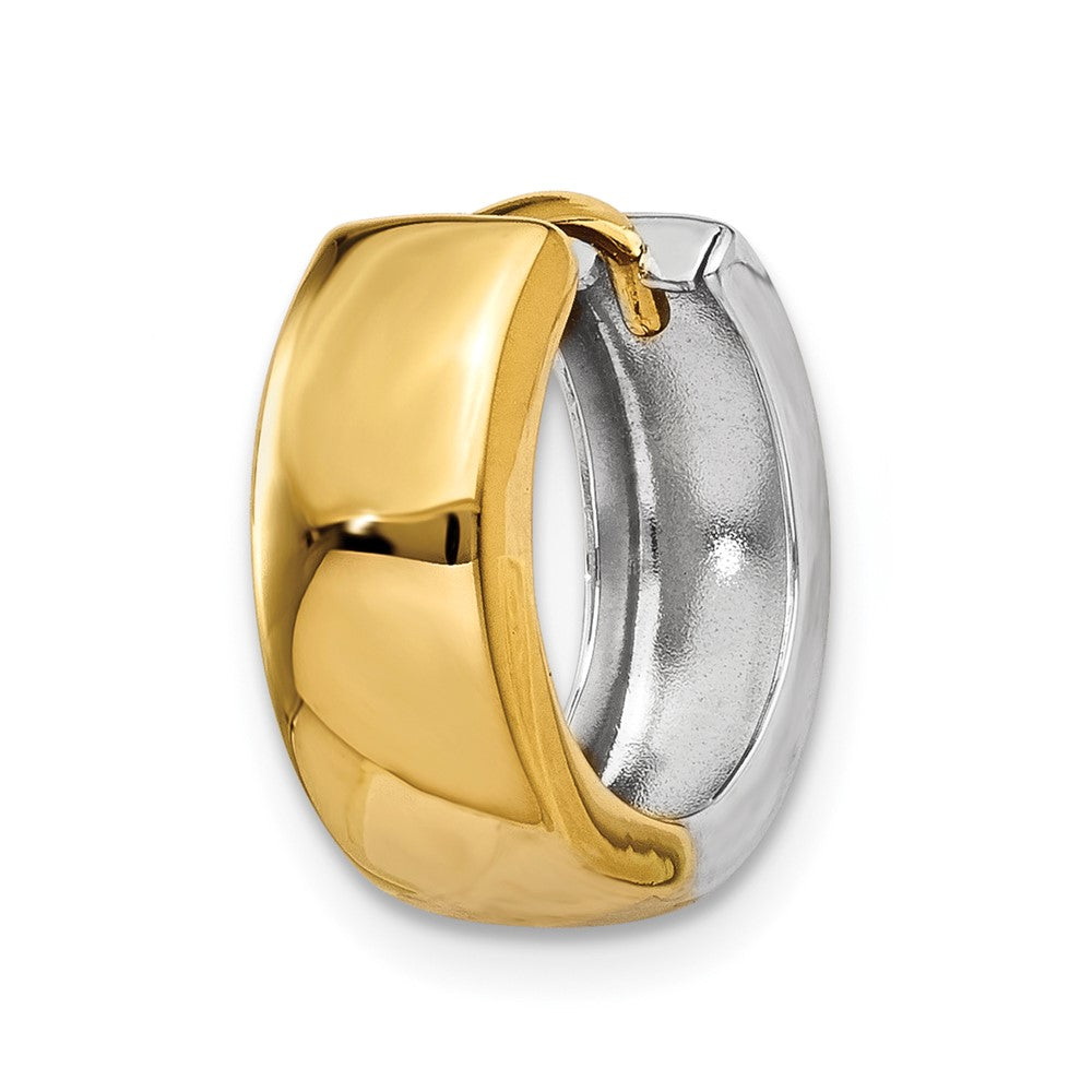 Single 14k Two-tone Hinged Hoop Earring