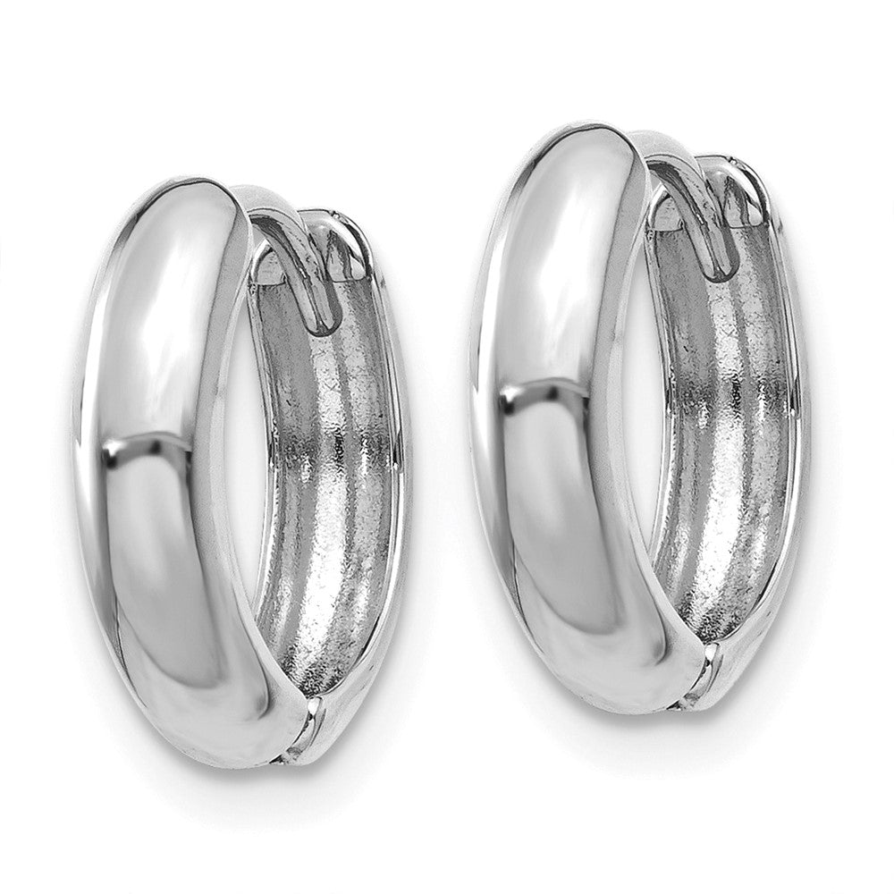 14K Rose Gold Polished Hinged Hoop Earrings