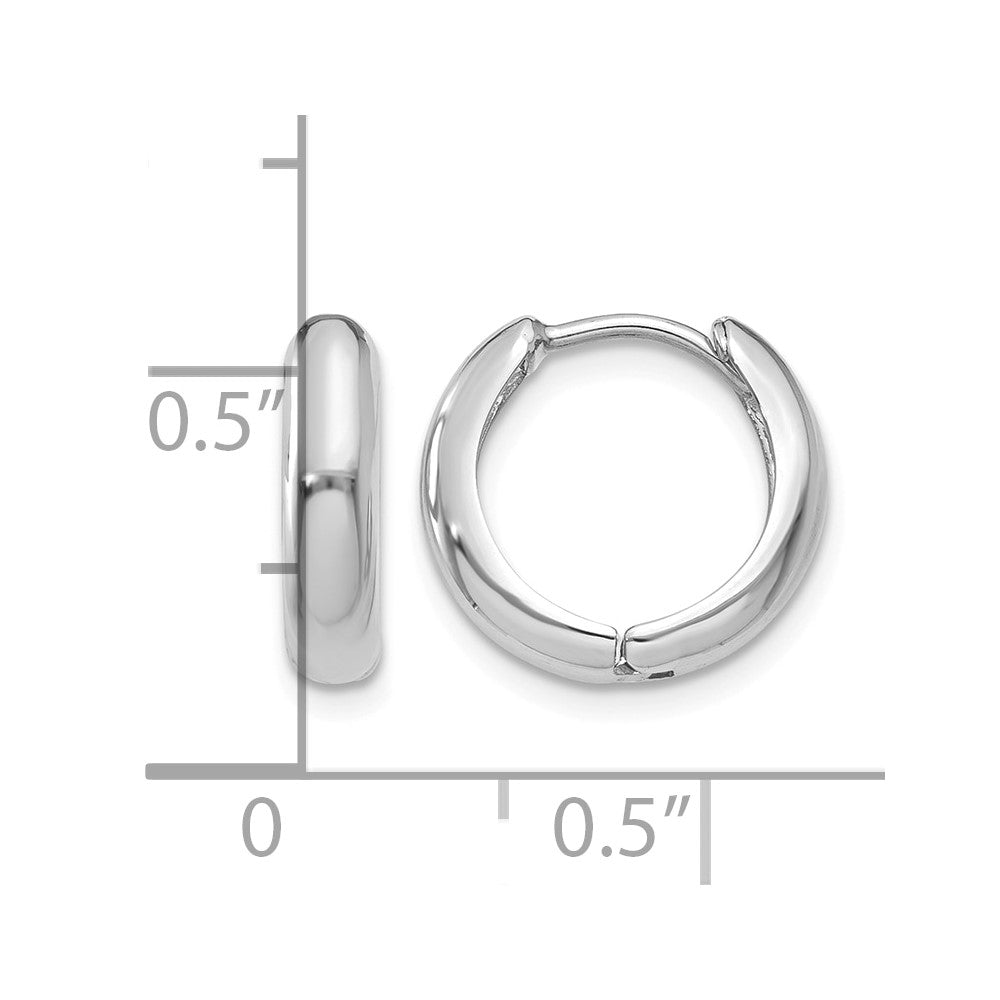 14k White Gold Hinged Hoop Earrings