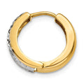 Single 14k & Rhodium Hinged Hoop Earring