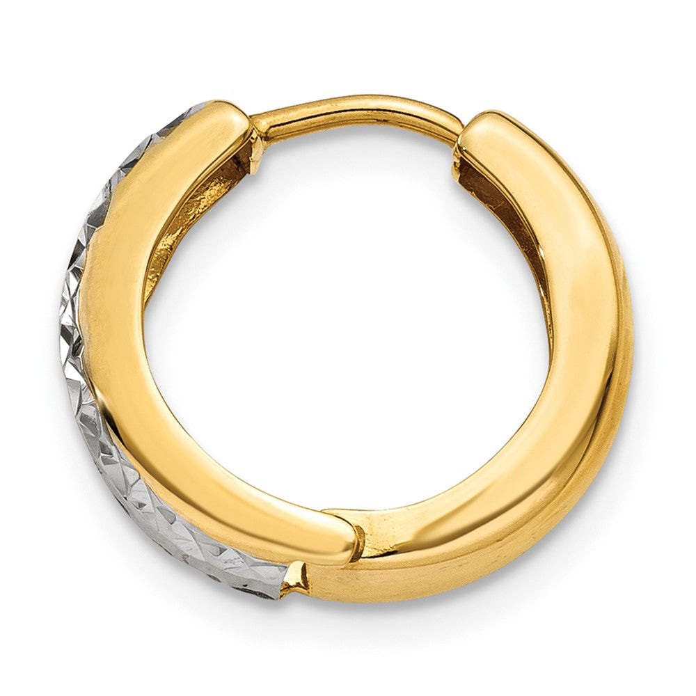 Single 14k & Rhodium Hinged Hoop Earring