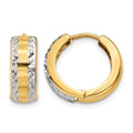 14k & Rhodium Hinged Hoop Earrings