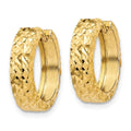 14k Diamond-cut Hinged Hoop Earrings