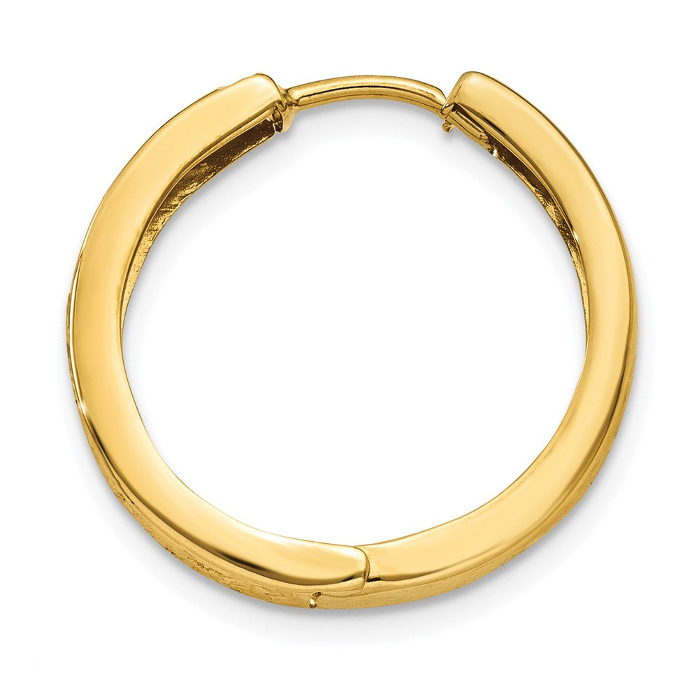 Single 14k Diamond-cut Hinged Hoop Earring