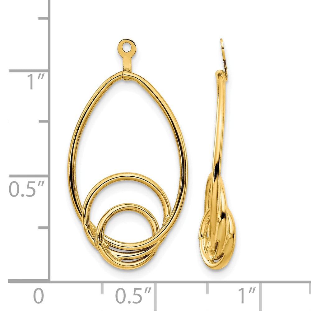 14k Polished Fancy Teardrop Earring Jackets