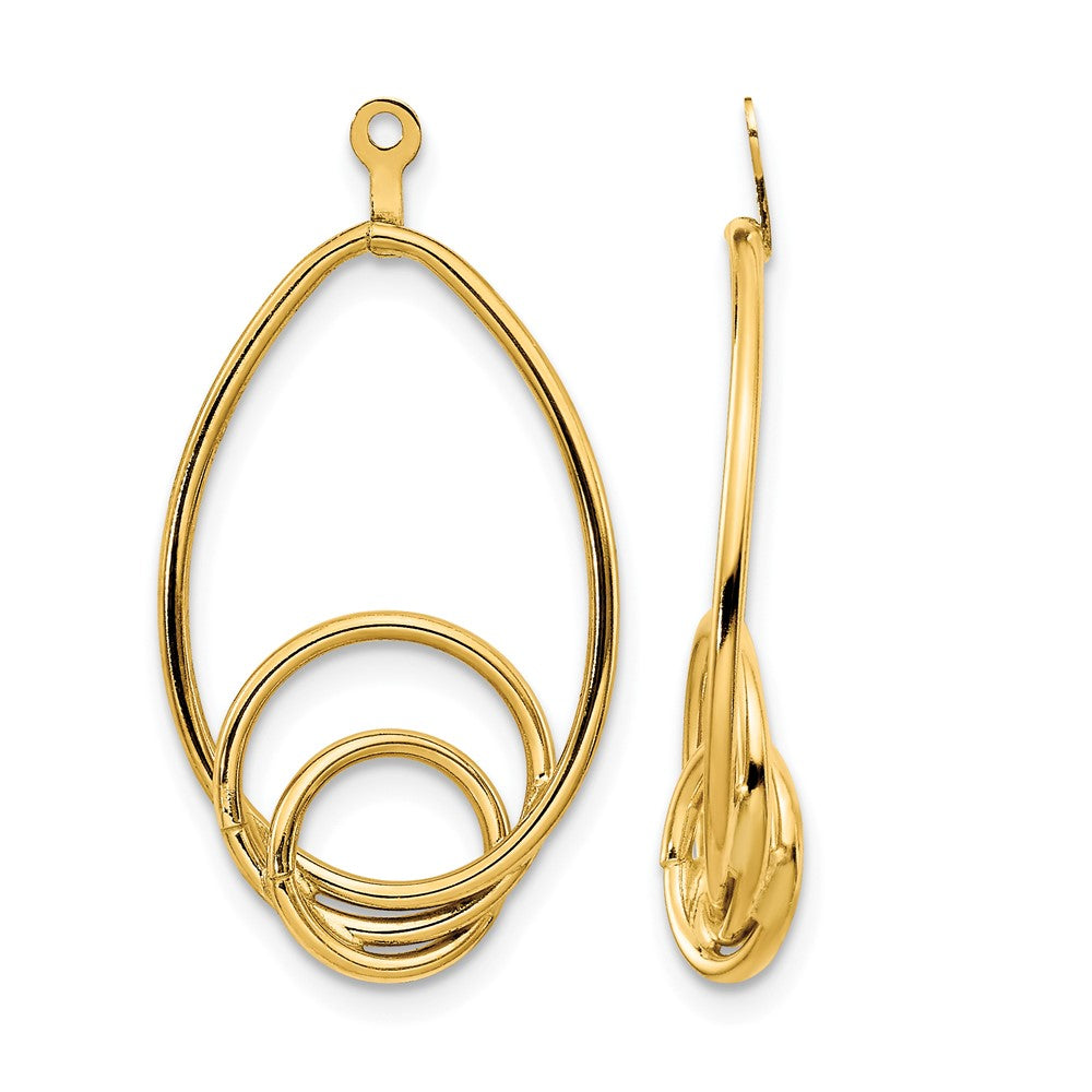 14k Polished Fancy Teardrop Earring Jackets