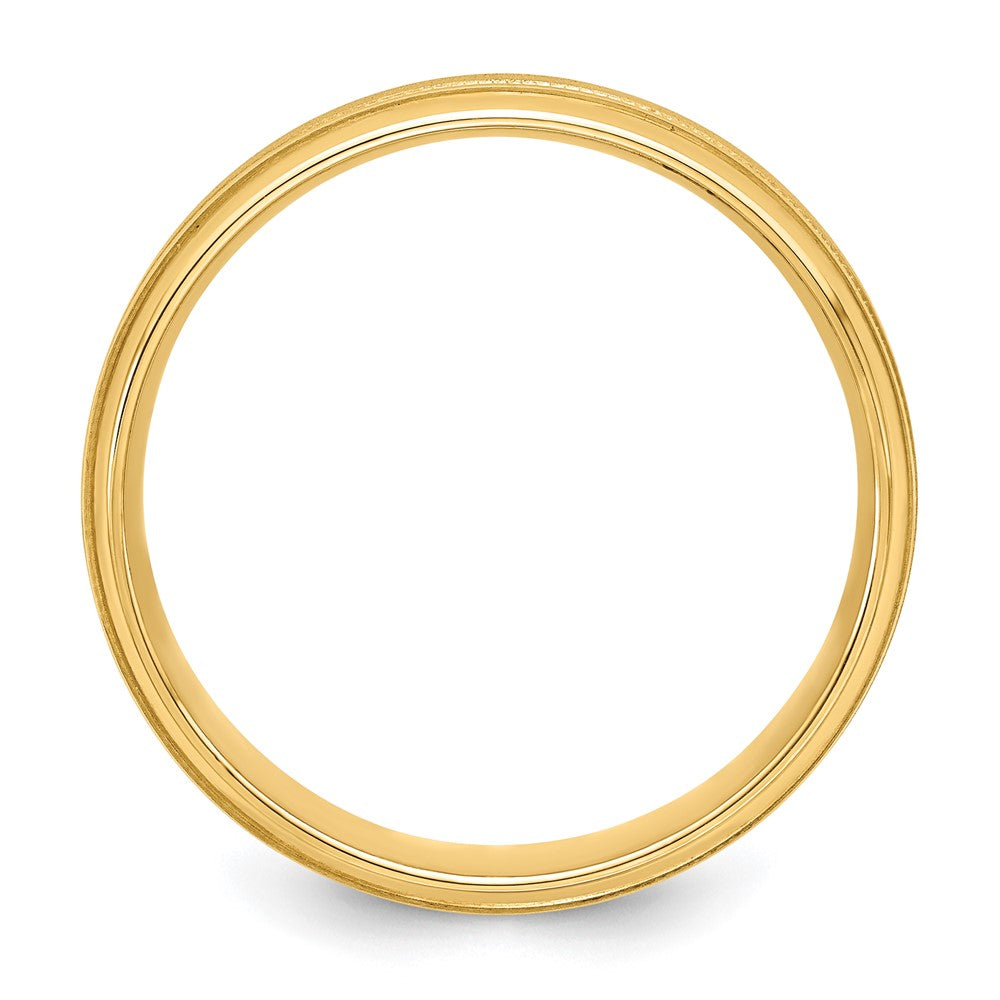 14k Yellow Gold Heavy Comfort Fit Brush Satin Fancy Band