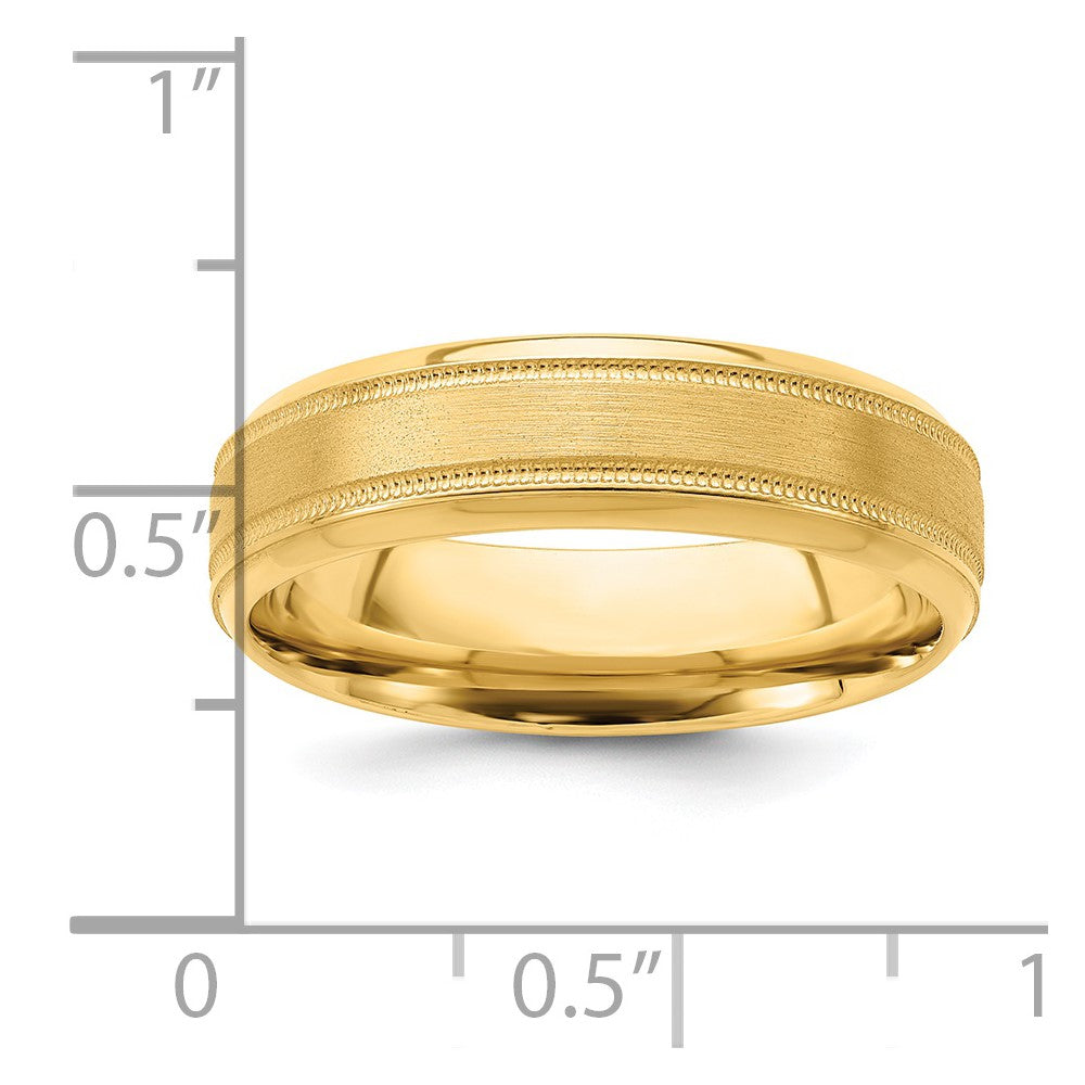 14k Yellow Gold Standard Comfort Fit Brush Satin Fancy Band