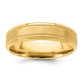 14k Yellow Gold Heavy Comfort Fit Brush Satin Fancy Band