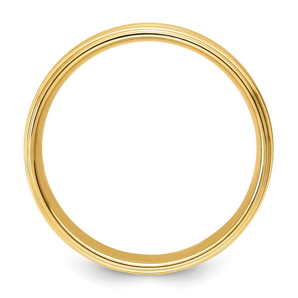 14k Yellow Gold Standard Comfort Fit Brush Satin Fancy Band
