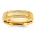 14k Yellow Gold Heavy Comfort Fit Brush Satin Fancy Band