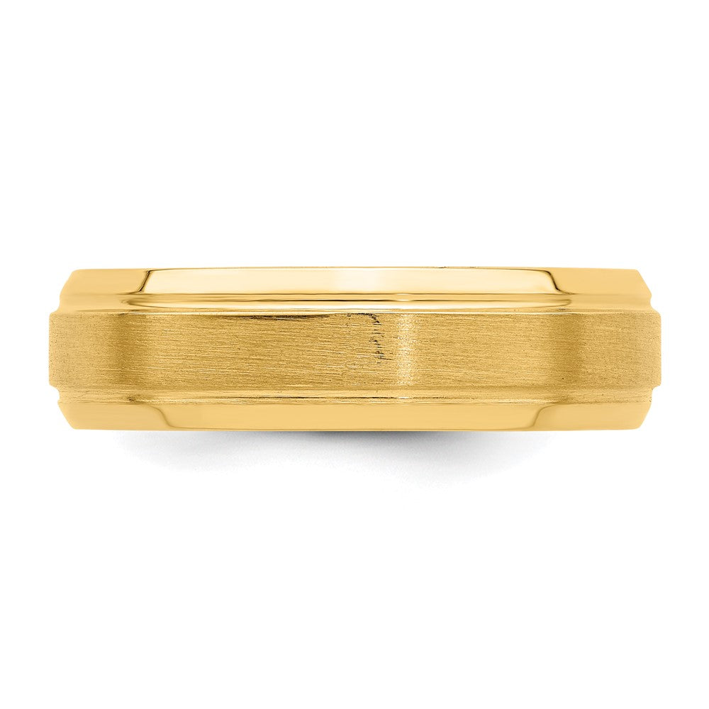 14k Yellow Gold Light Comfort Fit Brush Satin Fancy Band