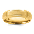 14k Yellow Gold Light Comfort Fit Brush Satin Fancy Band