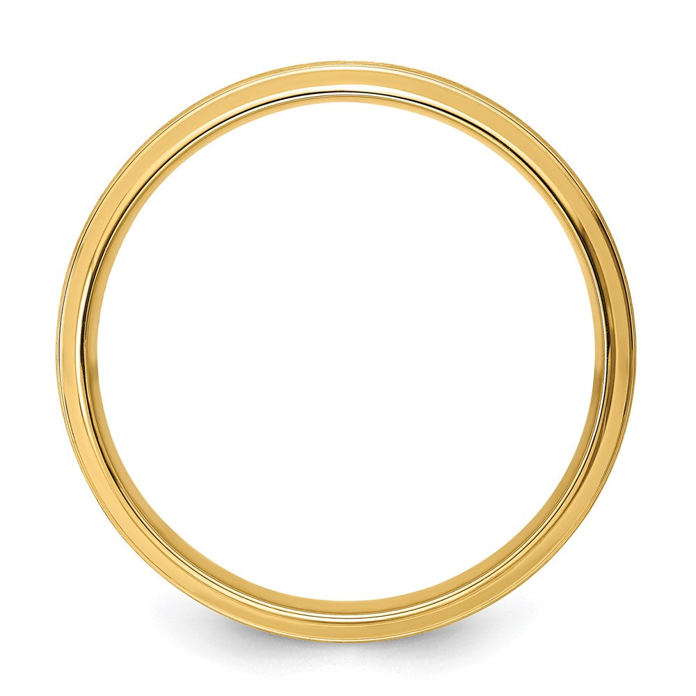 14k Yellow Gold Standard Comfort Fit Brush Satin Fancy Band