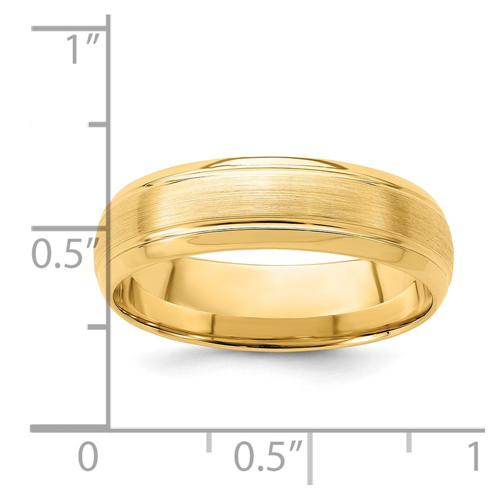 14k Yellow Gold Standard Comfort Fit Brush Satin Fancy Band
