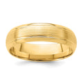 14k Yellow Gold Heavy Comfort Fit Brush Satin Fancy Band