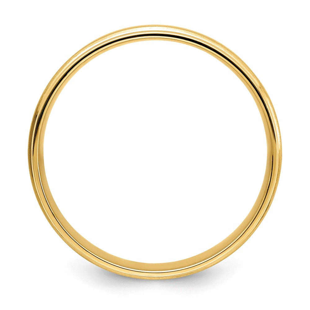 14k Yellow Gold Standard Comfort Fit Polished Brush Satin Fancy Band