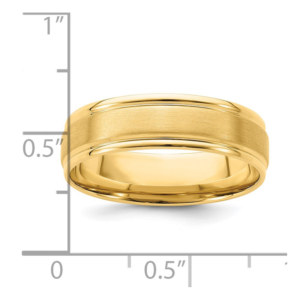 14k Yellow Gold Light Comfort Fit Brush Satin Fancy Band