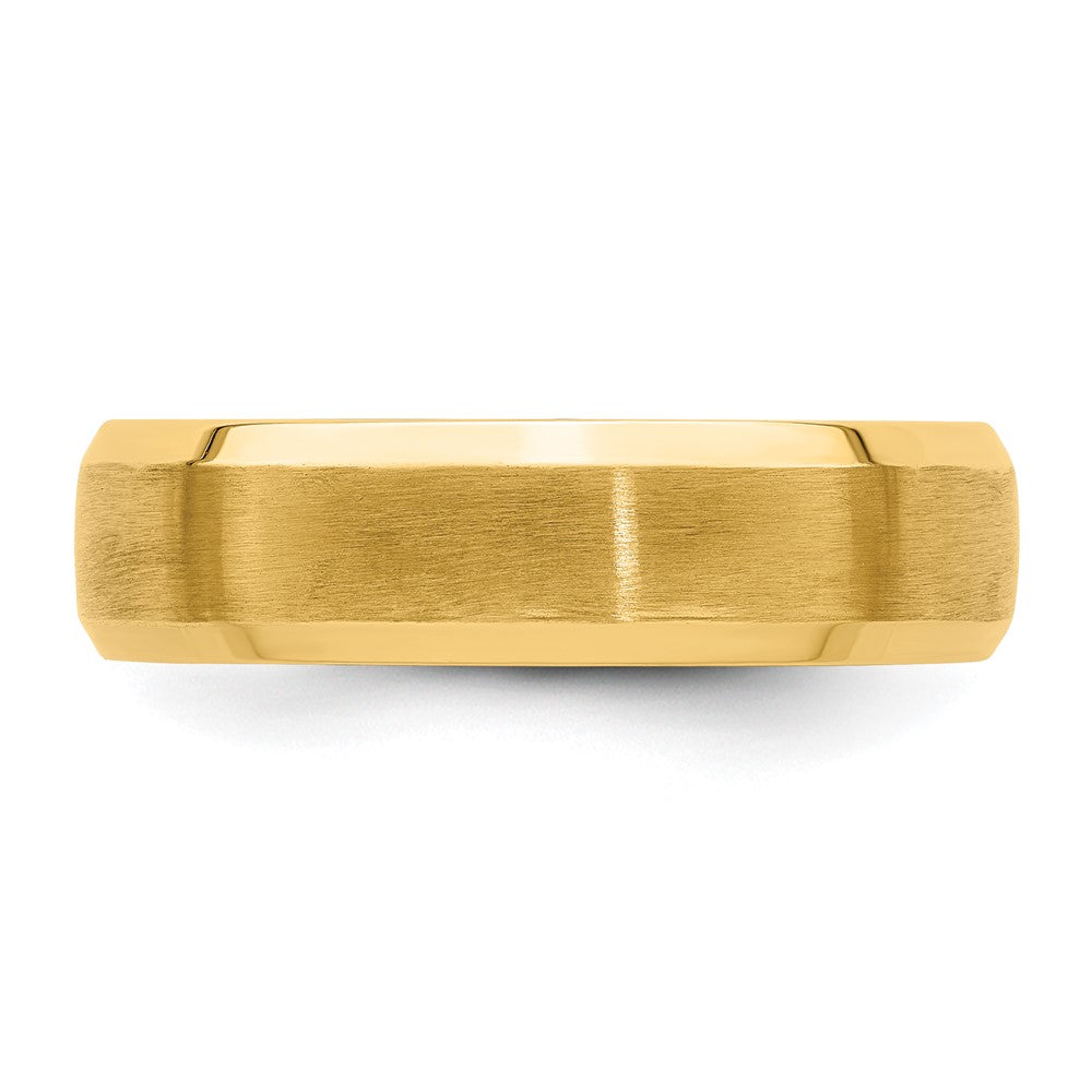 14k Yellow Gold Light Comfort Fit Brush Satin Fancy Band