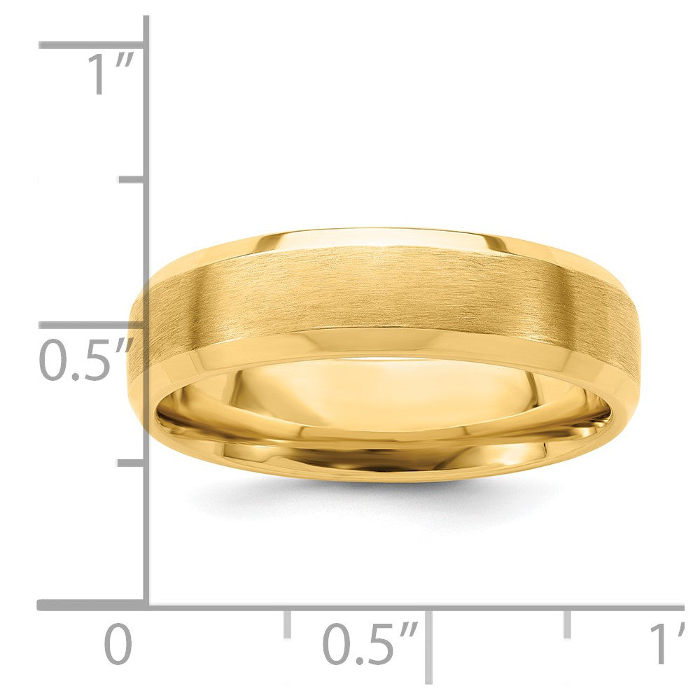 14k Yellow Gold Light Comfort Fit Brush Satin Fancy Band