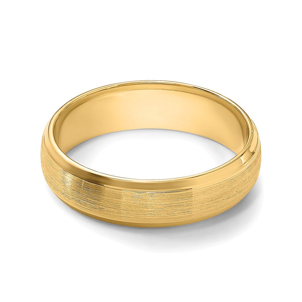14k Yellow Gold Light Comfort Fit Brush Satin Fancy Band