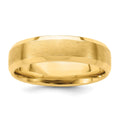 14k Yellow Gold Heavy Comfort Fit Brush Satin Fancy Band