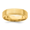 14k Yellow Gold Standard Comfort Fit Brush Satin Fancy Band